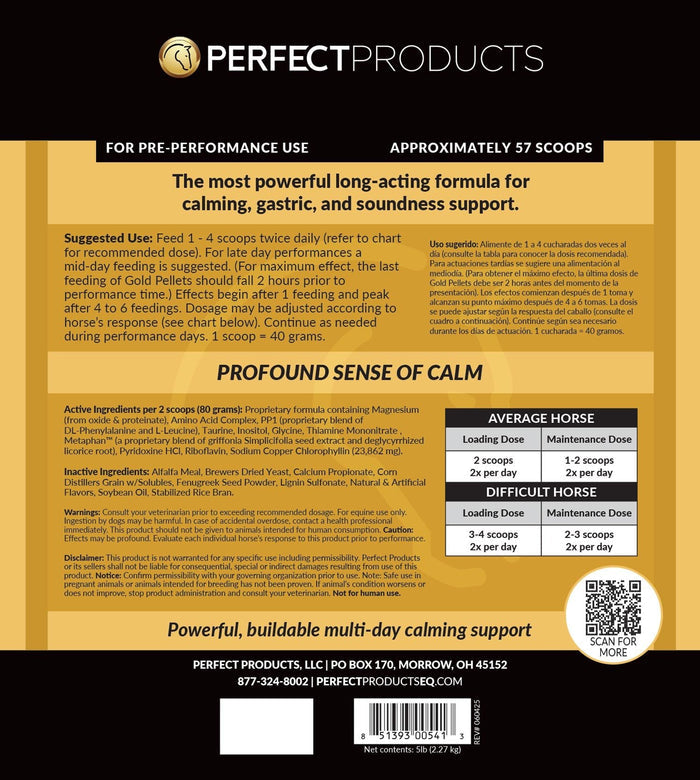 Perfect Prep EQ Gold Complete Show Safe Calming Pellets for Horses - PEPBH - 1 lb Bag - 2