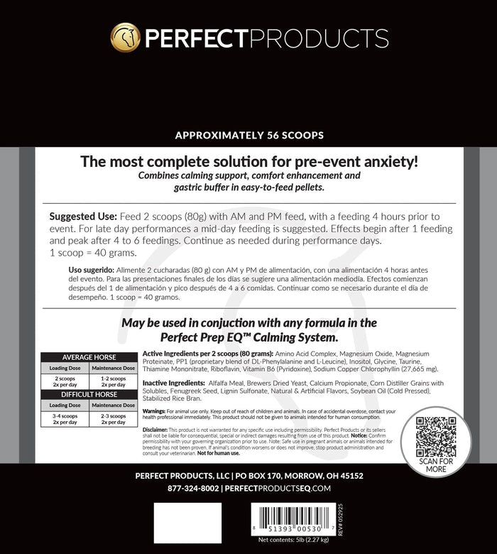 Perfect Prep EQ Sane & Sound Calming Pellets for Horses - PEPBE - 2 lb Bag - 2