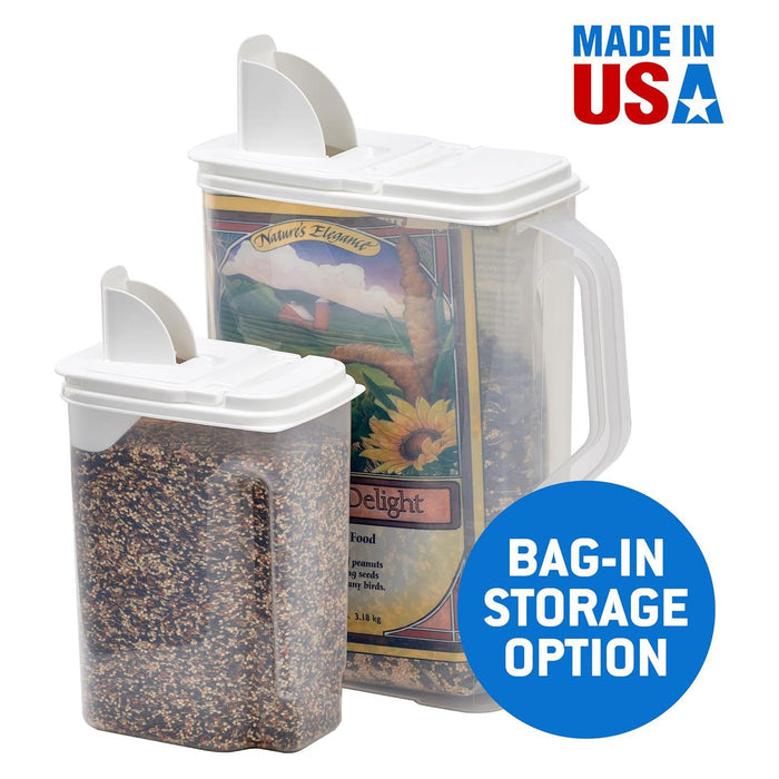 Pet Food Keeper - BU2Q - White Lid / Clear Base - 3.5 qt & 8 qt - 2 ct - 5