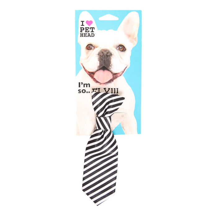 Pet Head I'm So Fly Black & White Stripe Tie - 020BH-PH10151 - Black - 1