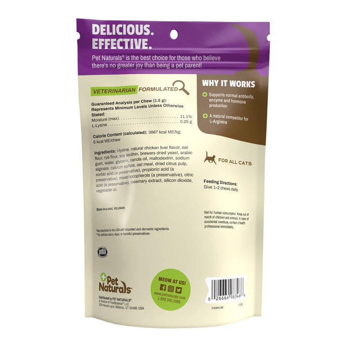 Pet Naturals L - Lysine Chews for Cats, 60 ct - 1ZL1 - Chicken Liver - 60 Chews - 2
