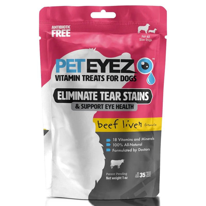 PetEyez Vitamin Treats for Dog Eye Health - EY212 - Beef Liver - 1 oz - 35+ - 1