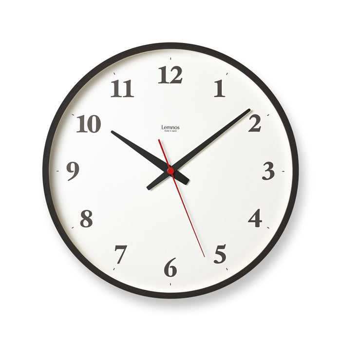 Plywood Clock |  dark natural | serif