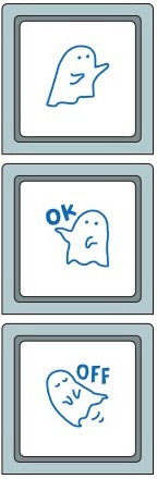 Pochitto3 Pick! Button Push Stamp | Ghost