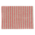 Poppy & Oatmeal Stripe (Agnes) | Linen Kitchen Cloth