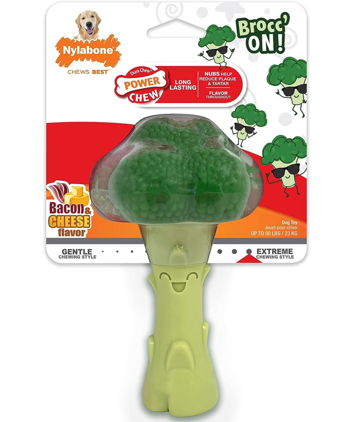 Power Chew Broccoli Dog Toy, Bacon & Cheese, Large/Giant, Up to 50 lbs - N9ZE - Bacon|Cheese - Large/Giant - 1
