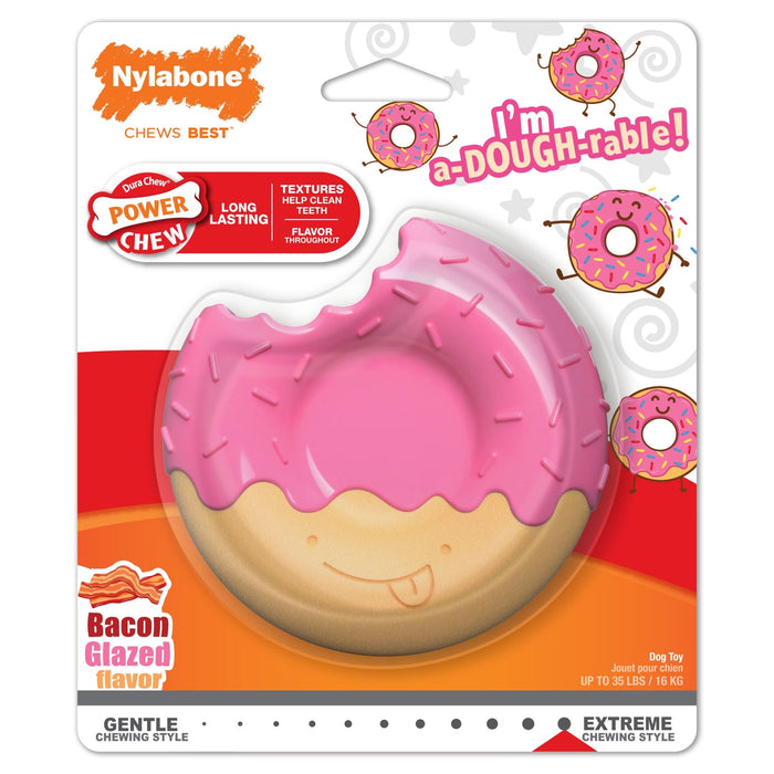 Power Chew Donut Dog Toy, Bacon Glazed - N9ZK - Medium/Wolf - 1