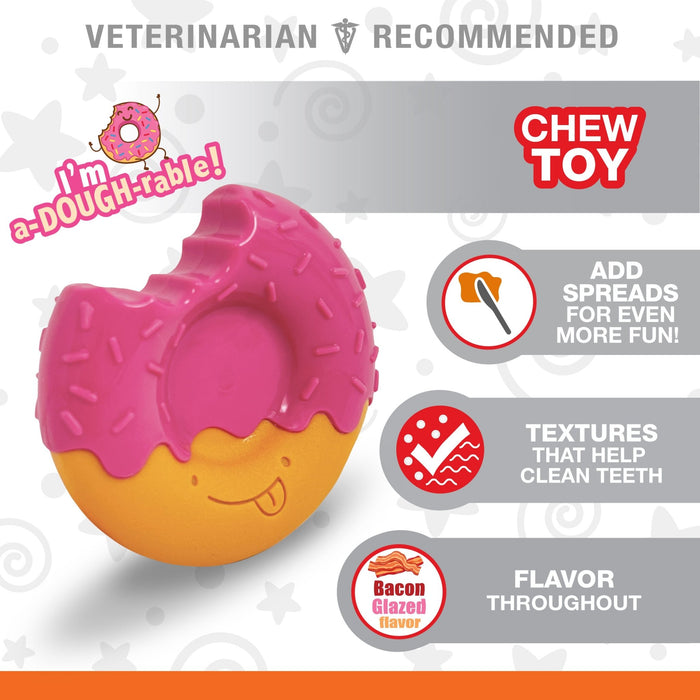 Power Chew Donut Dog Toy, Bacon Glazed - N9ZK - Medium/Wolf - 4