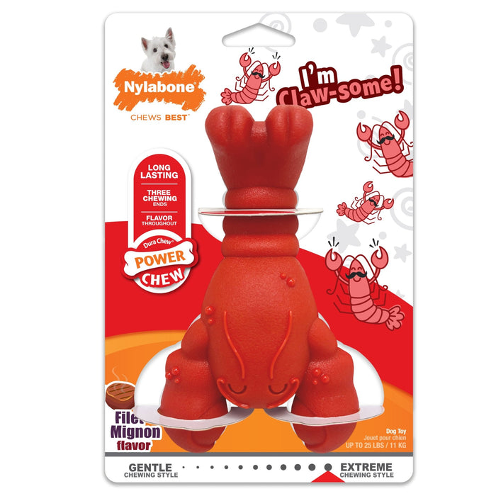 Power Chew Lobster Dog Toy, Filet Mignon - N9ZR - Medium/Wolf - 1