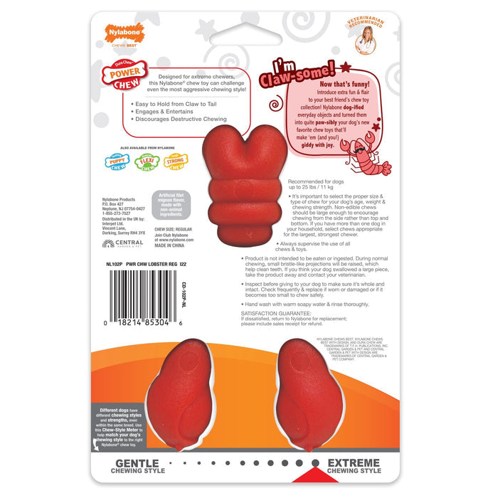 Power Chew Lobster Dog Toy, Filet Mignon - N9ZR - Medium/Wolf - 2