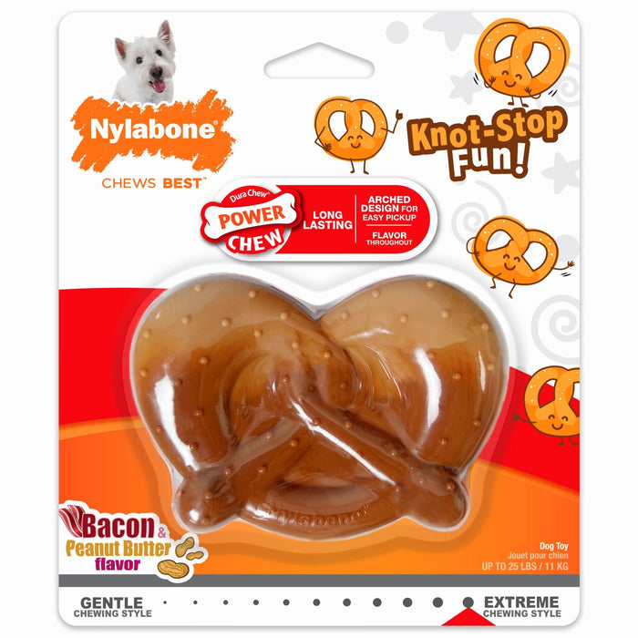 Power Chew Pretzel Dog Toy, Bacon & Peanut Butter, Small/Regular, Up to 25 Ibs. - N9ZV - Bacon|Peanut Butter - Small/Regular - 1