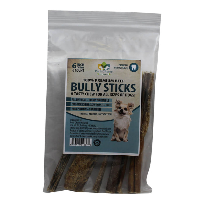 Premium All Natural Dog Pizzle Chews, 6" - 031CW6-PZ6 - 6pk - 5