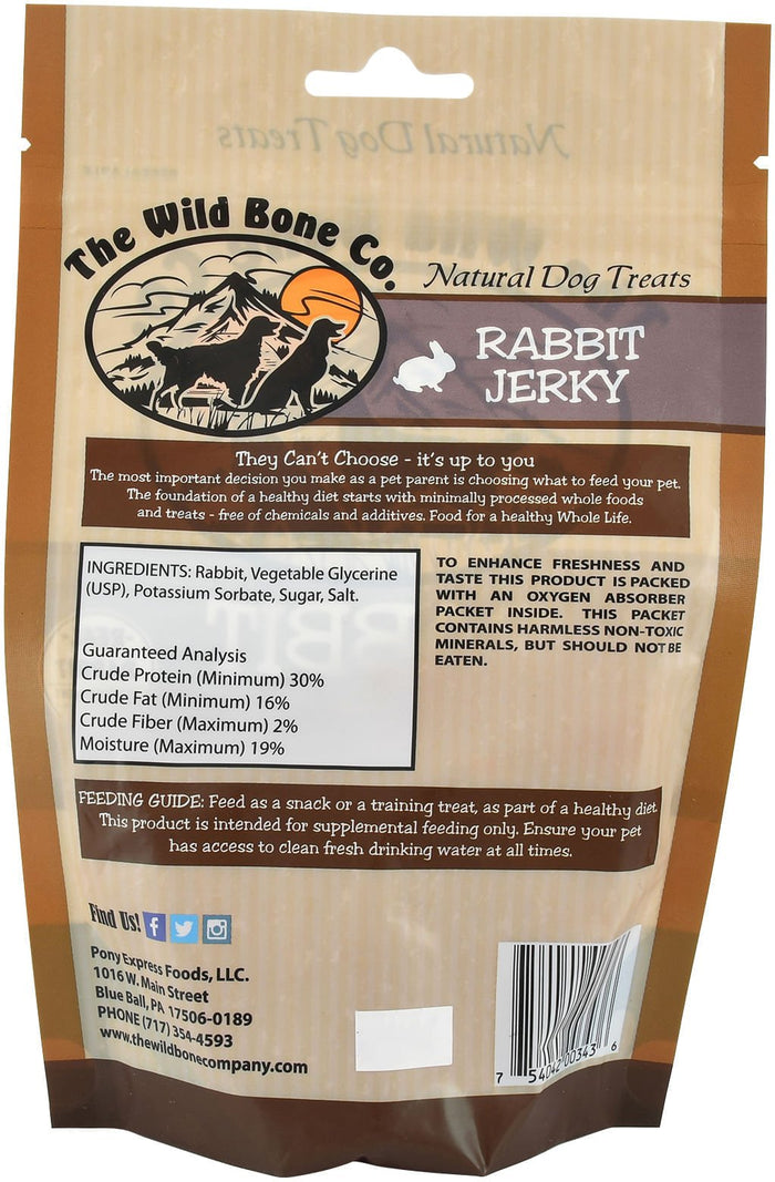 Premium USA - Sourced Dog Jerky Treats – Chicken, Beef, Turkey, Rabbit, Quail & Venison – Rawhide - Free, High - Protein, All Natural, Grain - Free Training Treats - WBAF - Rabbit - 2.25 oz - 2
