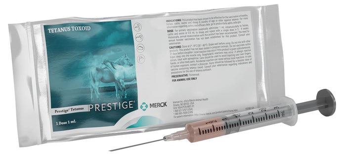 Prestige Tetanus, Single Dose Vaccine for Horses, Cattle, Swine, & Sheep - I613 - 1 Dose - 1