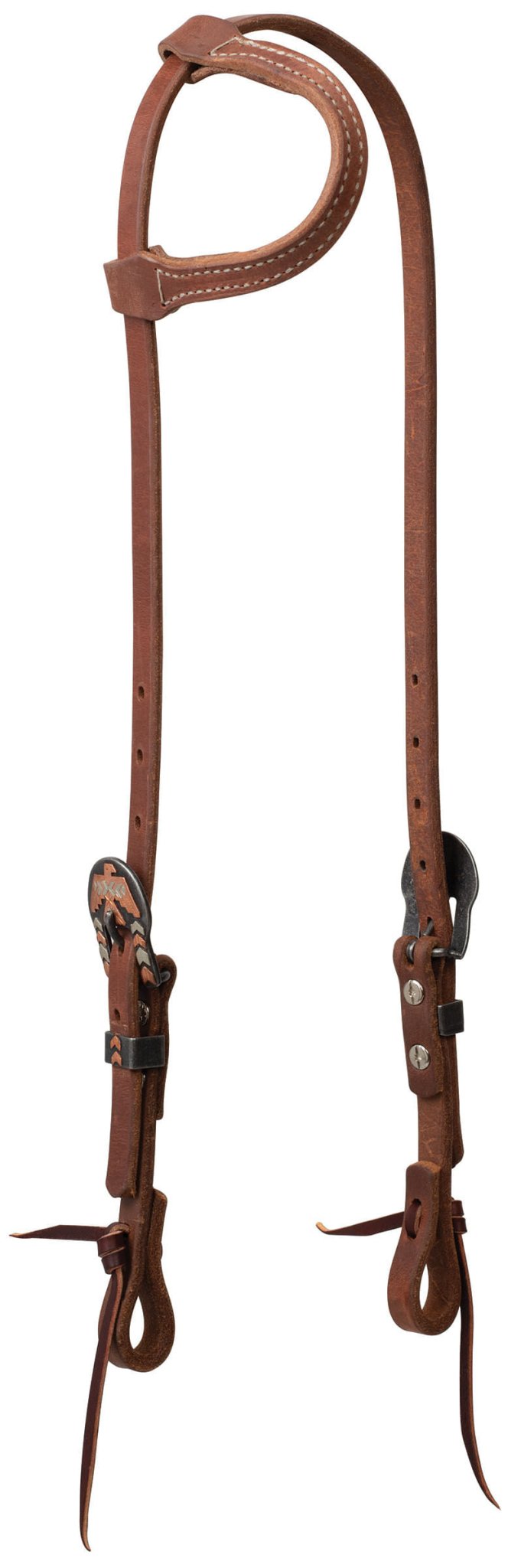 ProTack Thunderbird Sliding Ear Headstall - WLCHR - Russet - Horse - 1