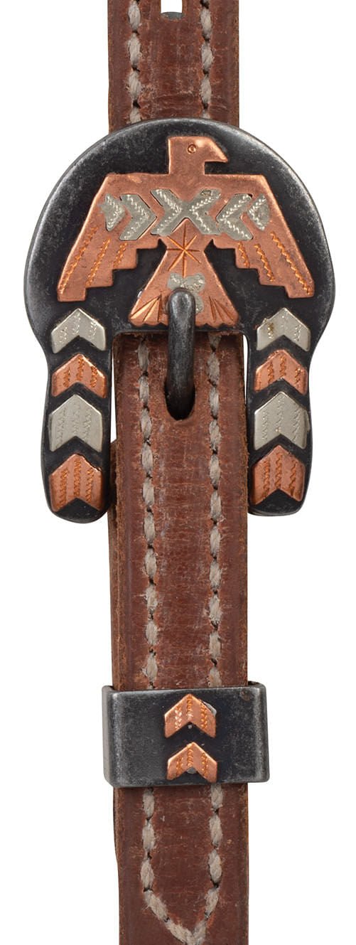 ProTack Thunderbird Sliding Ear Headstall - WLCHR - Russet - Horse - 2