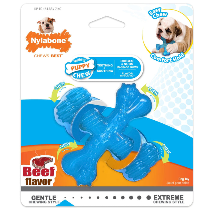 Puppy Chew X Bone Chew Toy, Beef, Small/Regular, Up to 25 Ibs. - N9114 - Beef - Small/Regular - 1