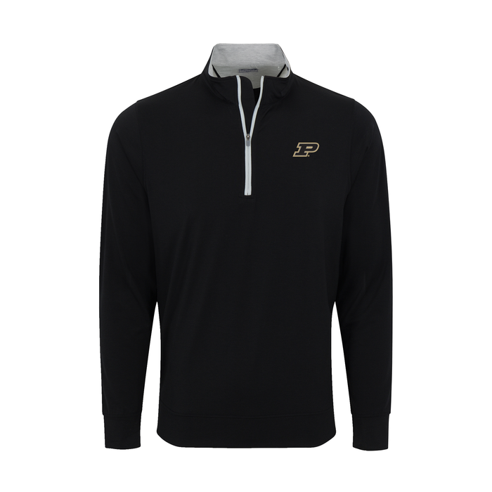 Purdue DriRelease® Performance Pullover Black with Light Grey Trim