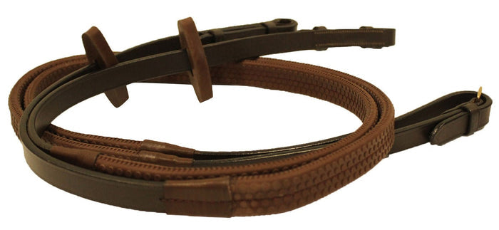 Rambo Micklem Rubber Reins, Dark Havana - FO511 - Dark Havana - 1