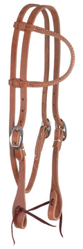 Reinsman Hermann Oak Slide Ear Headstall with Throatlatch, Full - RD1GR - Harness Brown - Full - 1