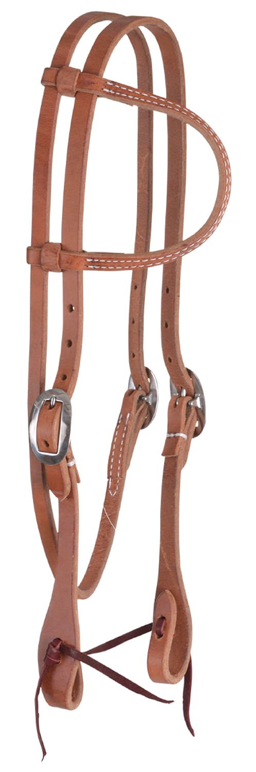 Reinsman Hermann Oak Slide Ear Headstall with Throatlatch, Full - RD1GR - Harness Brown - Full - 1