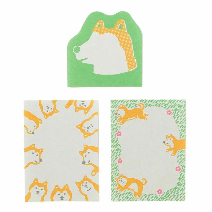 Retro Memo Pad - Green Shiba-inu