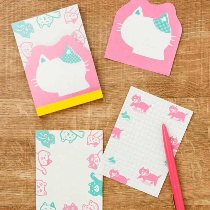 Retro Memo Pad - Pink Cat