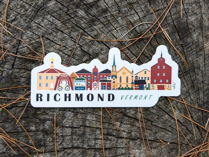 Richmond Vermont Cityscape Waterproof Sticker