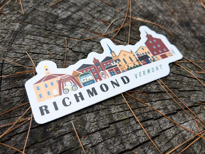 Richmond Vermont Cityscape Waterproof Sticker