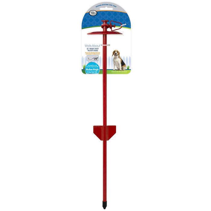 Roam About Dog Tie - Out Stake, Red, 23" - 39X7 - Red - 23" - 1