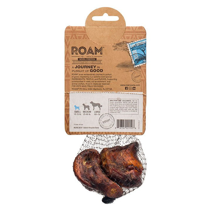 Roam Dog Treats Le Petite Gnaw - kle Ostrich Knuckle Small Dog Chew, 2pk - RO21A - See product for details - Ostrich - 2pk - 2