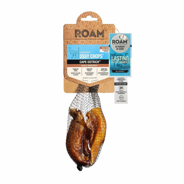 Roam Dog Treats Ossy Chops, 2pk - RO21B - See product for details - Ostrich - 2pk - 1