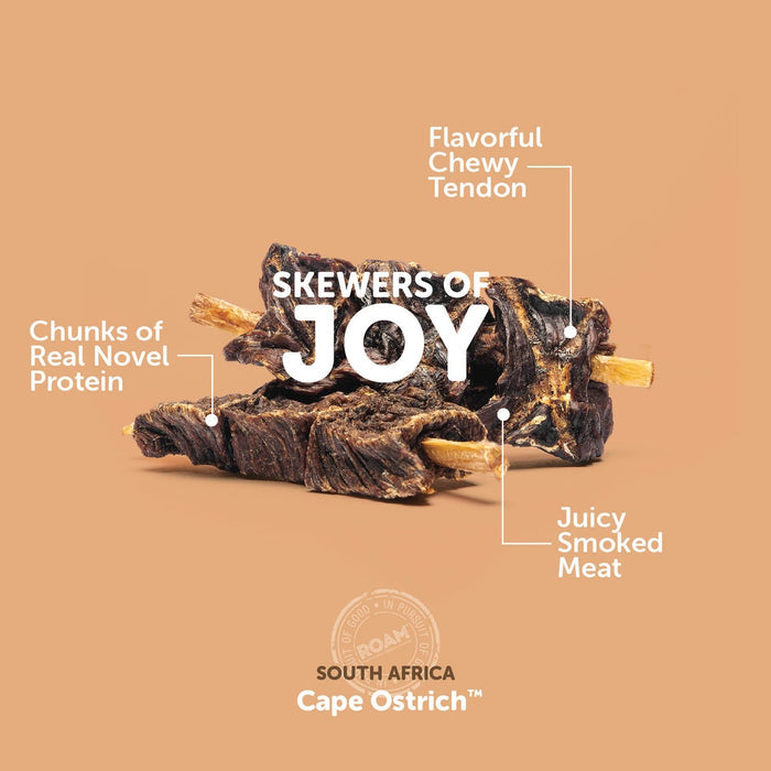 Roam Dog Treats Ossy Kebob - RO21C - See product for details - Ostrich - 3