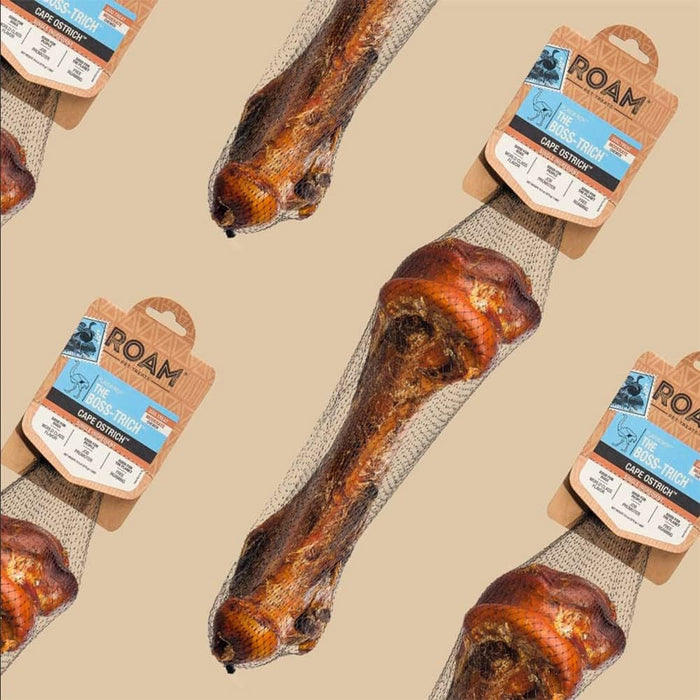 Roam Dog Treats The Boss - Trich Ostrich Bone - RO211 - Ostrich - See product for details - 4