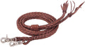 Round Braided Latigo Split Reins, 1/2" X 7' - WEARF - 1