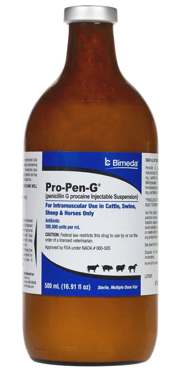 Rx Norocillin (Penicillin G Procaine) Injectable Solution for Cattle, Sheep, Swine, & Horses - 012BIM-306 - 500ml - 2