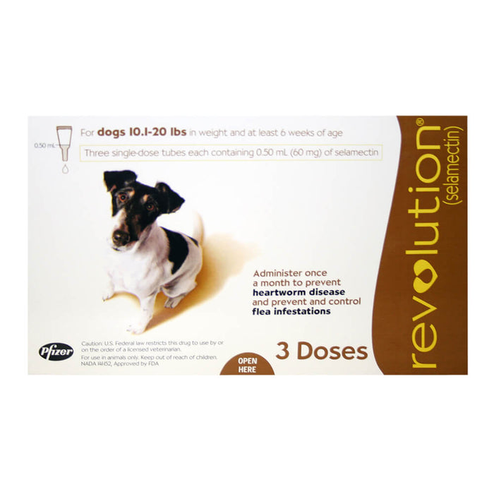 Rx Revolution (selamectin) Canine Once - a - month Flea Topical for Dogs - 012PFZ08-8734B - 10.1 - 20 lbs - 3 month - 1