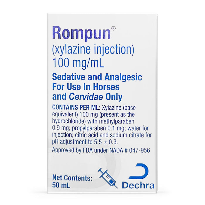 Rx Rompun™ (xylazine) Injection for Horses, 100 mg/mL x 50 mL - 012KV-39305 - 1