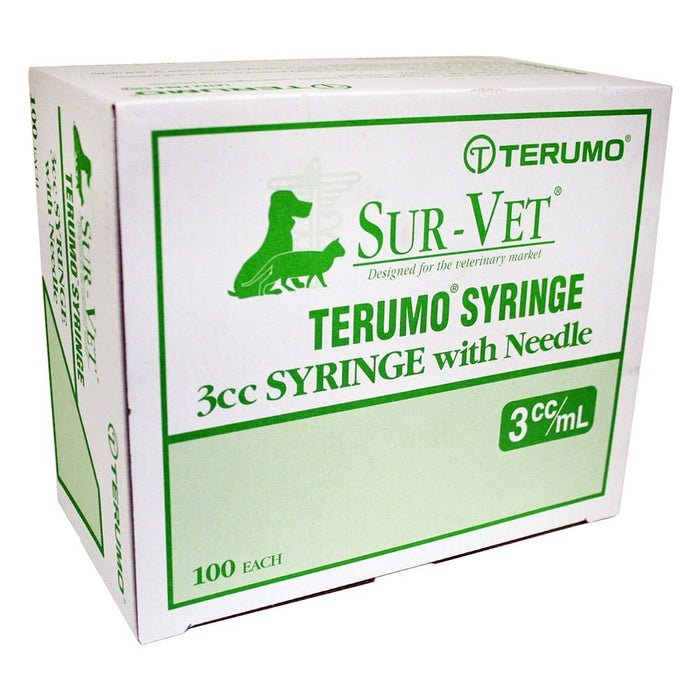 Rx Terumo SUR - VET Luer Lock Syringe with Needle, 3 cc LL, 100 ct - 01101TER-3X22X3-4LL - 22g x 3/4 - 100 count - 2