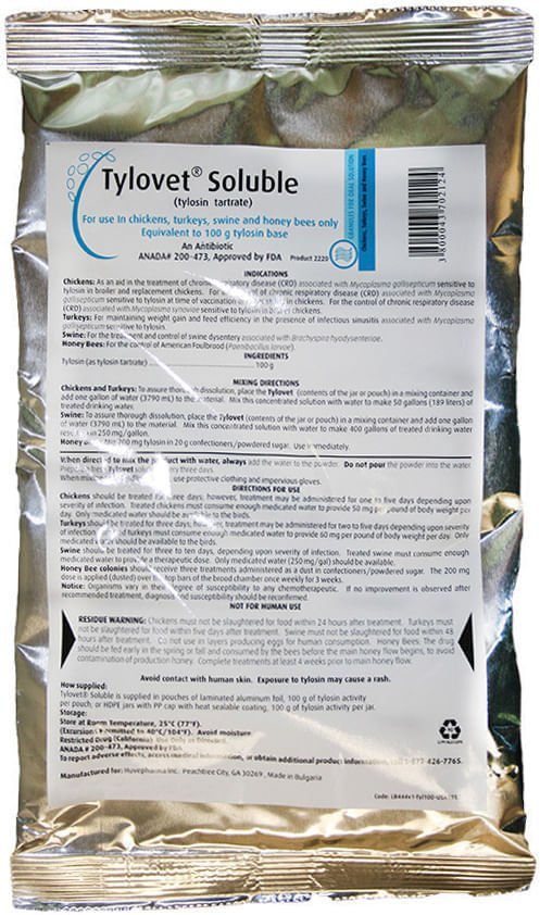 Rx Tylovet Soluble, 100 g (tylosin tartrate) - 012HUV-100 - 1