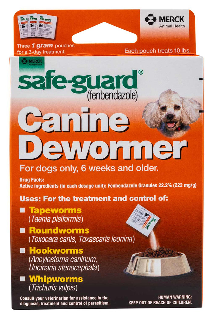 Safe - Guard Canine Fenbendazole Dewormer for Tapeworms, Roundworms, Hookworms, & Whipworms - 016ITV01-1 - 1 g - 1
