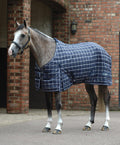 Saxon 1200D Standard Neck Medium Weight Stable Blanket for Horses, 200 Grams - 0V5ZE - 72 in - Navy Plaid - 1
