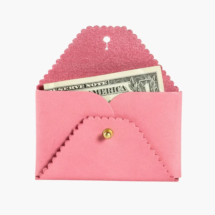 Scallop Wallet | Carnation + Orange