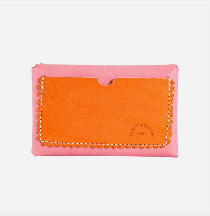 Scallop Wallet | Carnation + Orange