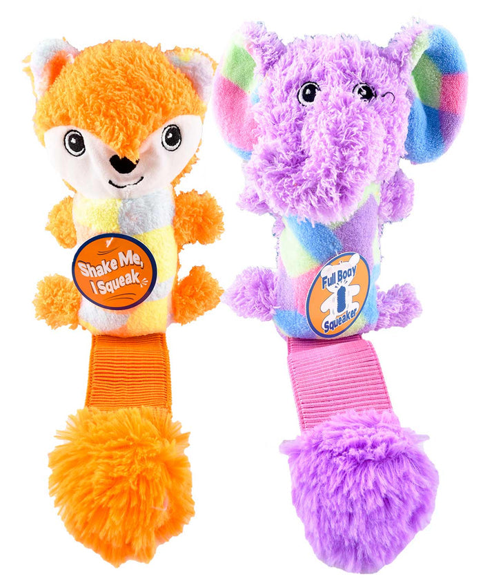 Shake & Squeak Cuddle Tugz Dog Toy, Assorted - J6XF - 1