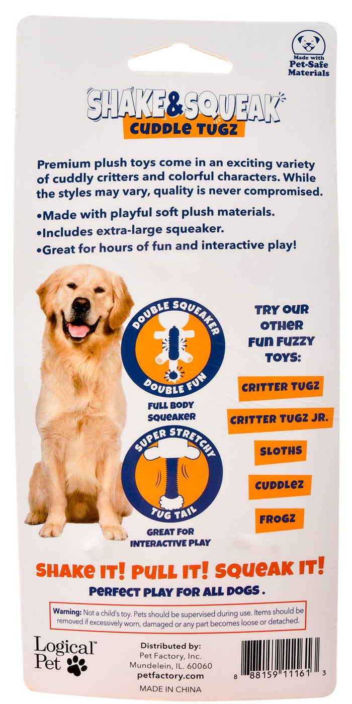 Shake & Squeak Cuddle Tugz Dog Toy, Assorted - J6XF - 2