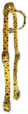 Showman Nylon One Ear Patterned Horse Headstall with Nickel Plated Buckles - SSTKV - Sunflower - 1