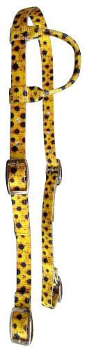 Showman Nylon One Ear Patterned Horse Headstall with Nickel Plated Buckles - SSTKV - Sunflower - 1