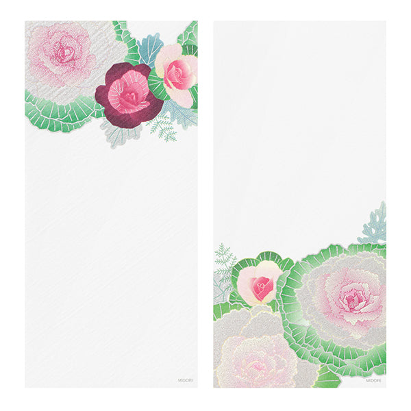 Silk Screened Flowering Cabbage Message Pad