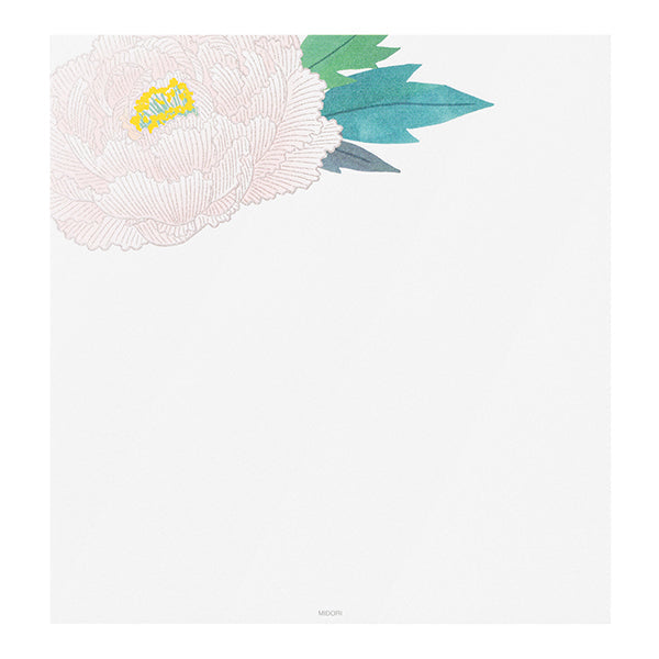 Silk Screened Peony Letter Pad